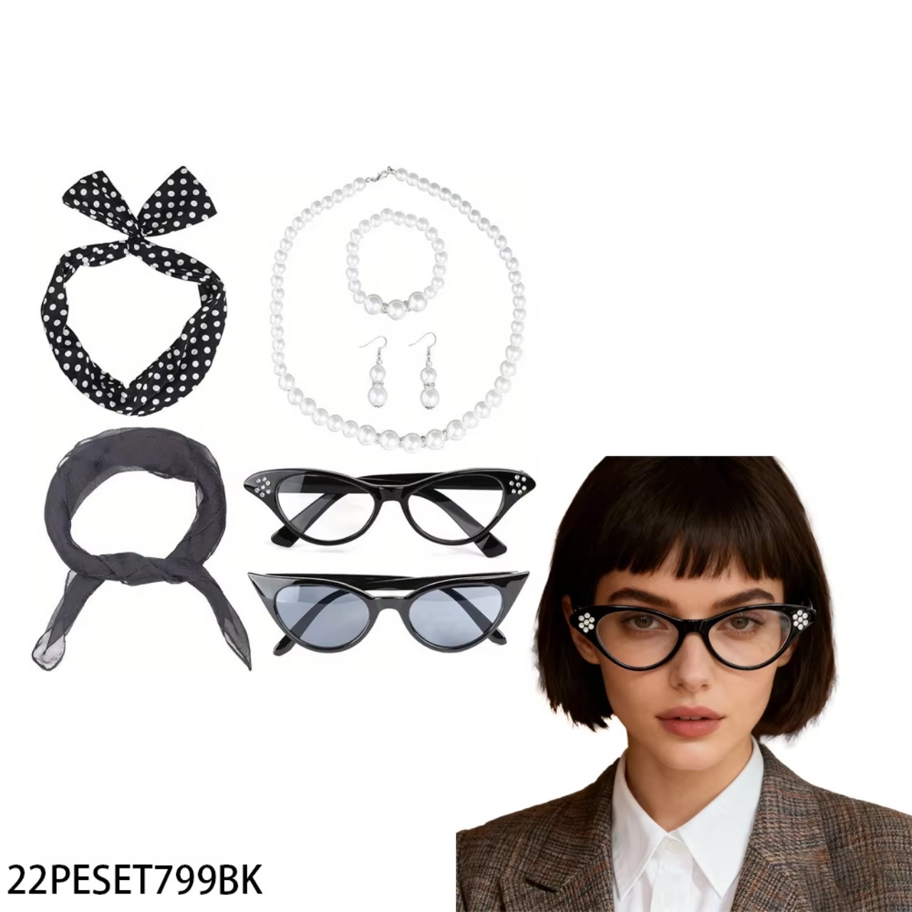 Women'S Accessories In The 1950S - PESENAR 50's Women Costume Accessories Set